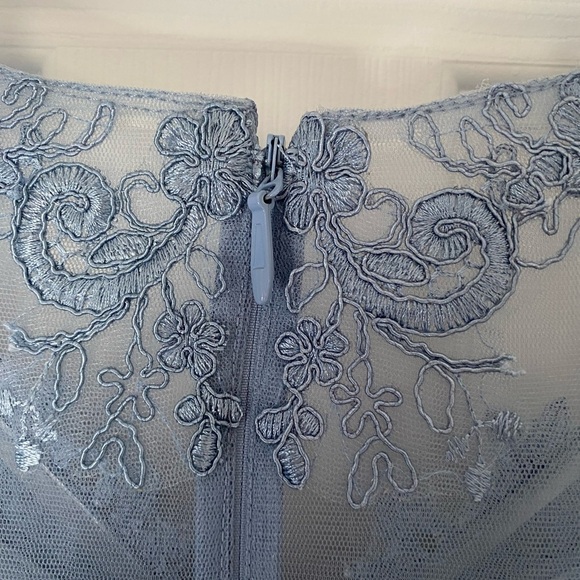 Azazie Elegant Blue Lace Wedding Dress - Picture 8 of 11